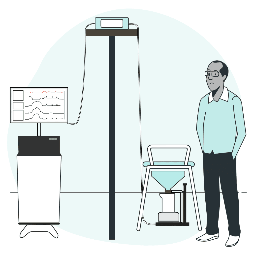 Uroflowmetry equipment illustration